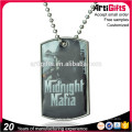 Amostras grátis Nickel Banhado Dog Tags Debossed